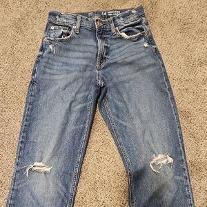 GAP Kids '90s Loose High-Rise Distressed Denim Jeans Size 14